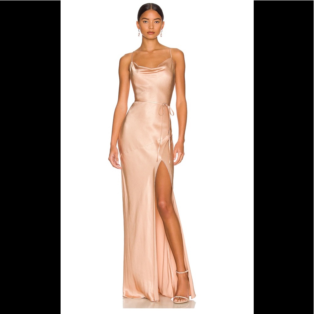 Shona Joy La Lune Bias Cowl Maxi Dress Desert Rose